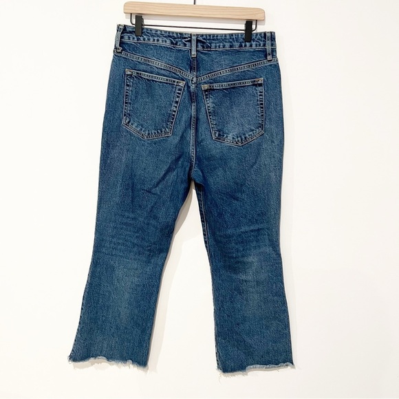 Free People Stella Kick Flare Cropped Raw Hem High Rise Button Fly Jeans Size 30 - Picture 5 of 11